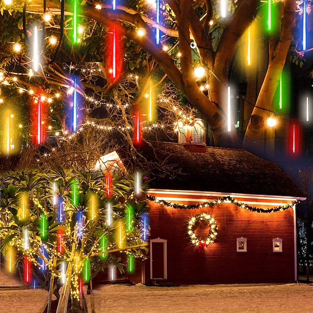 8Tube Meteor Shower Lights Falling Rain Lights Christmas Lights 50cm 240LEDs Falling Rain Drop