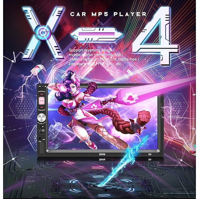  1 Din X4 7 Inch MP5 Player 2Din Autoradio Bluetooth FM AUX USB TF Card Car Radio Multimedia Carplay  Auto Radio 12V