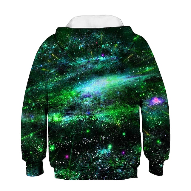 Baby & Kids Boys Clothing | Kids Boys Hoodie Long Sleeve 3D Print Galaxy Green Purple Army Green Children Tops Fall Winter Activ