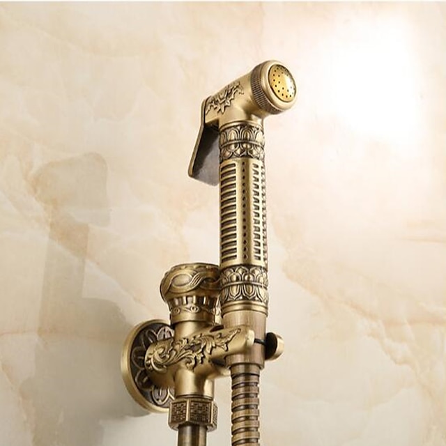  torneira de bidê antigo cobre banheiro handheld pulverizador de bidê autolimpante antigo