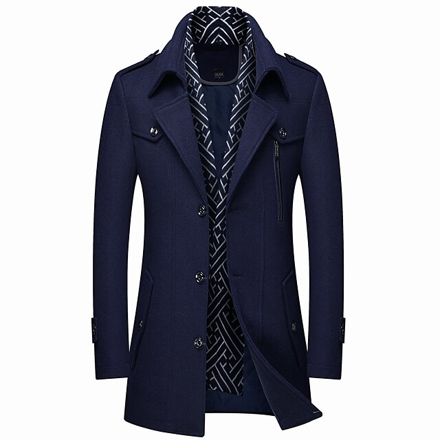 Men's Winter Coat Wool Coat Overcoat Business Casual Winter Wool ...