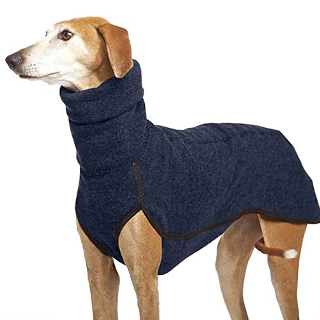 Fleece Dog Apparel Winter Warm Dog Coat Doggie Turtleneck Cozy Jacket Soft Shirt Vest Pet Outfits for Small Medium Large Dogs Greyhound 20