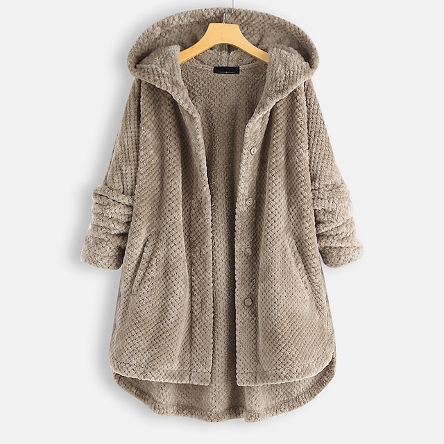 Womens Clothing Womens Outerwear | Womens Coat Teddy Coat Sherpa jacket Fleece Jacket Causal Daily Fall Winter Regular Coat Regu