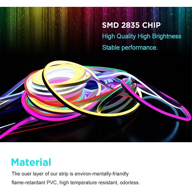 Lumière De Bande Flexible Menée Accessible Polychrome De Carte PCB De 6mm Flex Tube Au Néon