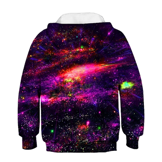 Baby & Kids Boys Clothing | Kids Boys Hoodie Long Sleeve 3D Print Galaxy Green Purple Army Green Children Tops Fall Winter Activ