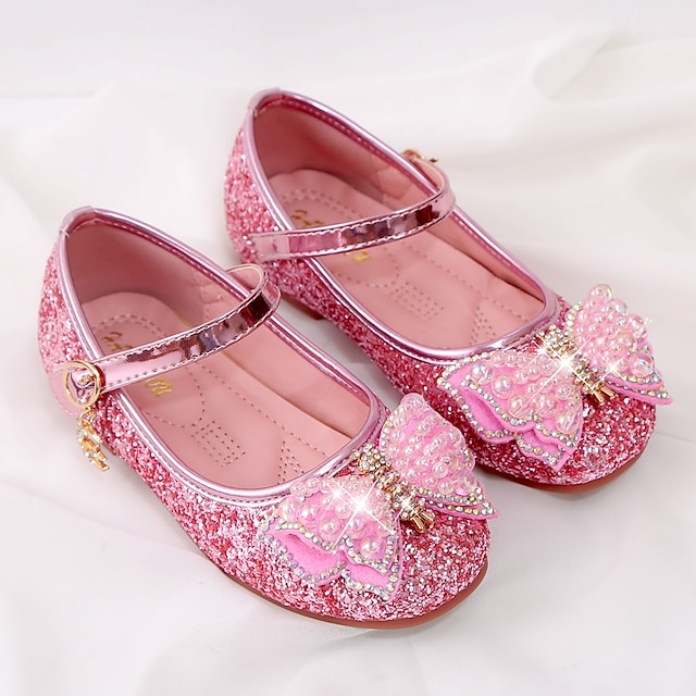 Shoes & Bags Kids Shoes | Girls Flats Glitters Comfort Mary Jane Flower Girl Shoes Patent Leather PU Glitter Crystal Sequined Je