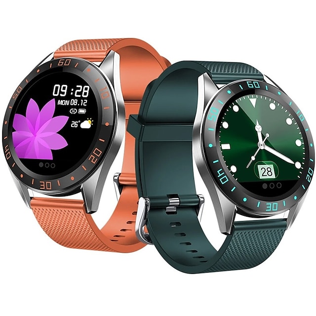  WAZA GT105 Smart Watch 1.22 inch Smartwatch Fitness Running Watch Bluetooth ECG+PPG Pedometer Call Reminder Compatible with Android iOS Men Women Waterproof Touch Screen Heart Rate Monitor IP 67