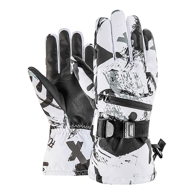  Winter Gloves Ski Gloves for Men Touchscreen Thermal Warm Waterproof Full Finger Gloves Snowsports for Cold Weather Winter Skiing Snowsports Snowboarding