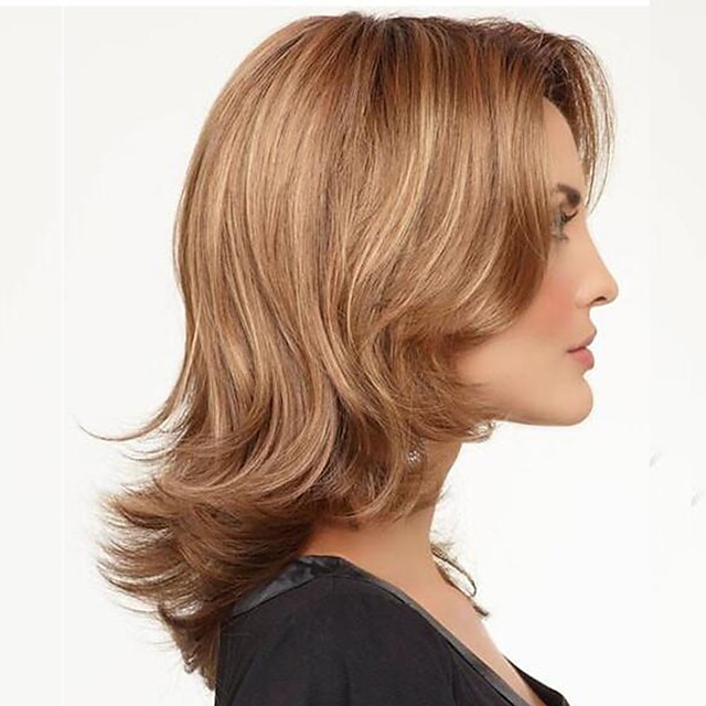 Beauty & Hair Wigs & Hair Pieces | Synthetic Wig Straight Bob Wig Short Brown Synthetic Hair Womens Fashionable Design Highlight