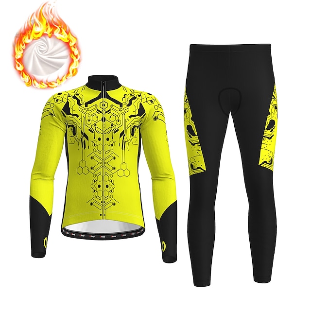 Sports & Outdoors Cycling | 21Grams® Mens Long Sleeve Cycling Jersey with Tights Mountain Bike MTB Road Bike Cycling Winter Gree