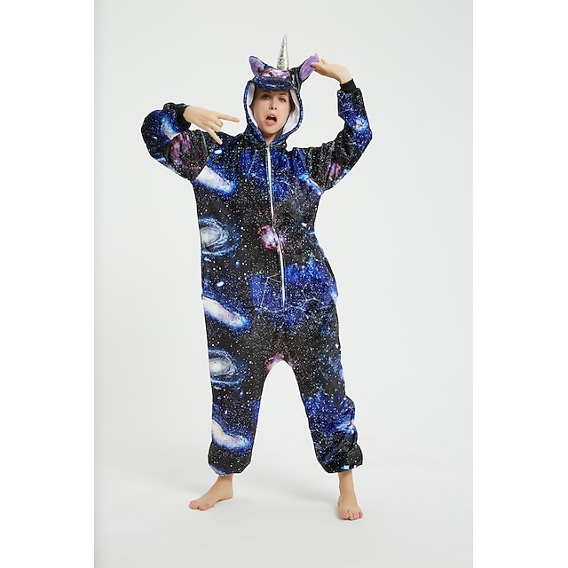 Toys & Hobbies Cosplay & Costumes | Kids Adults Kigurumi Pajamas Unicorn Flying Horse Onesie Pajamas Flannel Fabric Ink Blue Cos