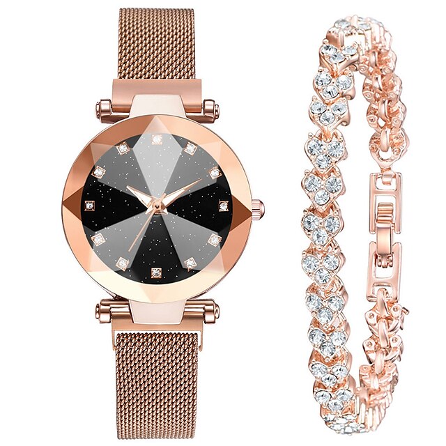  top fashion luxury sliver bracelet multi-edge dial women's quartz watch gift set