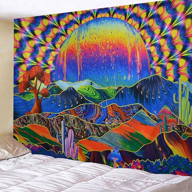 Home & Garden Home Decor | Psychedelic Abstract Wall Tapestry Art Decor Blanket Curtain Hanging Home Bedroom Living Room Decorat