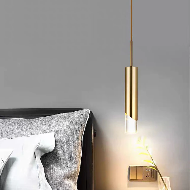 6cm LED Pendant Light Modern Nordic Bedside Light Gold Tricolor Light ...