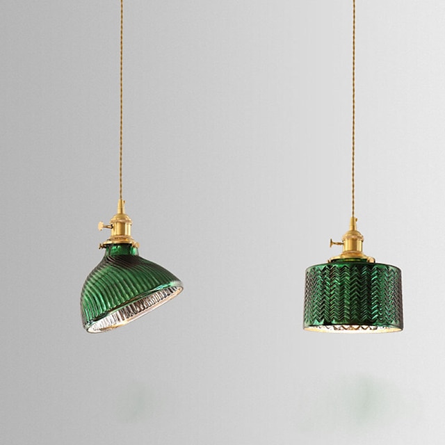 Lights & Lighting Pendant Lights | 17 cm Pendant Light Bedside Light Vintage Style Gold And Green Copper Brass Modern 110-120V 2