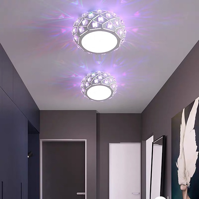  16 cm luz de techo led luz de porche de cristal pasillo lámpara de pasillo diseño redondo moderno luces de montaje empotrado acabados pintados de metal 110-240 v