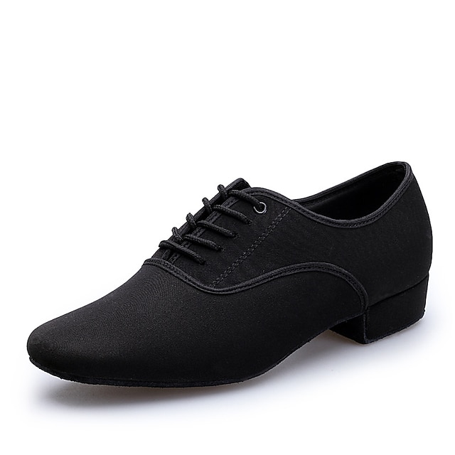  Men's Modern Shoes Heel Thick Heel Black Lace-up Adults