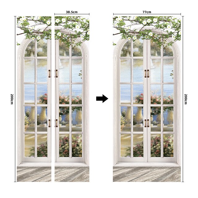 Home & Garden Home Decor | Self-adhesive Creative Imitation Window Door Stickers For Living Room DIY Decorative Home Waterproof 