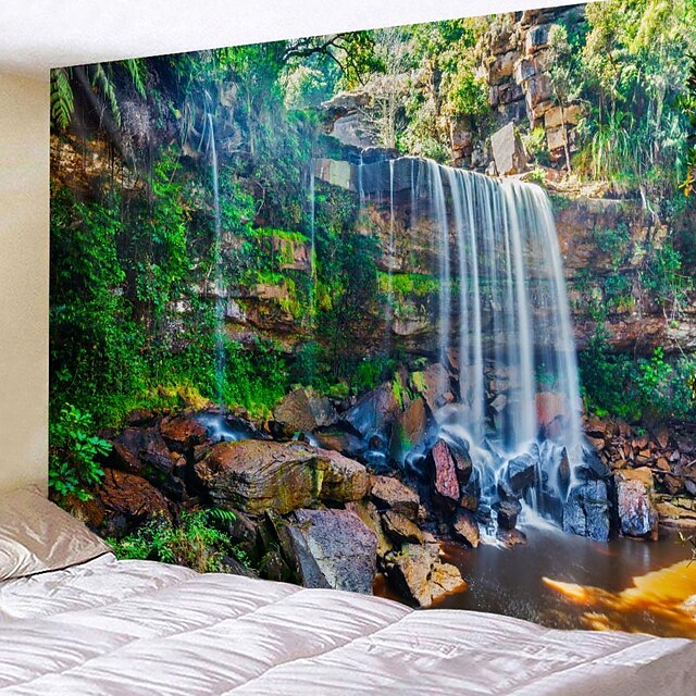 Home & Garden Home Decor | Beautiful And Spectacular Waterfall Scenery Pattern Tapestry Wall Hanging Tapestry Wall Carpet Wall A