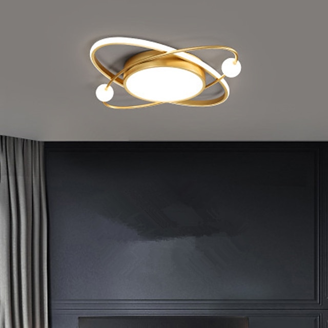  50/60 cm ledet taklampe gull planet design moderne geometriske former innfelt lys metallmalte overflater juledekorasjon 110-120v 220-240v