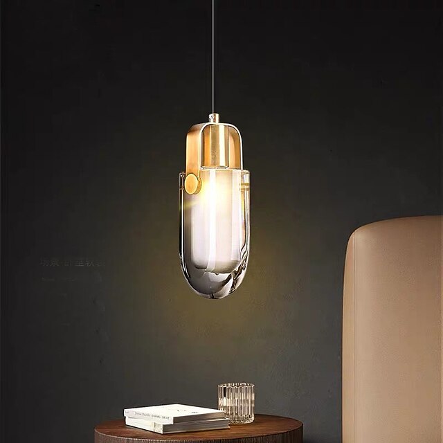 Lights & Lighting Pendant Lights | 10 cm LED Pendant Light Crystal Bedside Light Single Desgin Tricolor Light Metal Electroplate