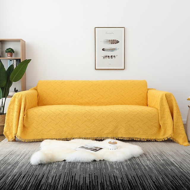 Sofa Cover Sofa Blanket Solid Color Couch Cover Couch Protector Sofa Throw Cover Washable for