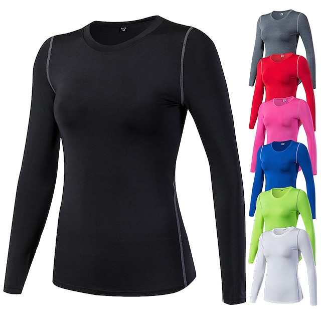 Sports & Outdoors Running, Jogging & Walking | YUERLIAN Womens Long Sleeve Compression Shirt Running Base Layer Sweatshirt Base 