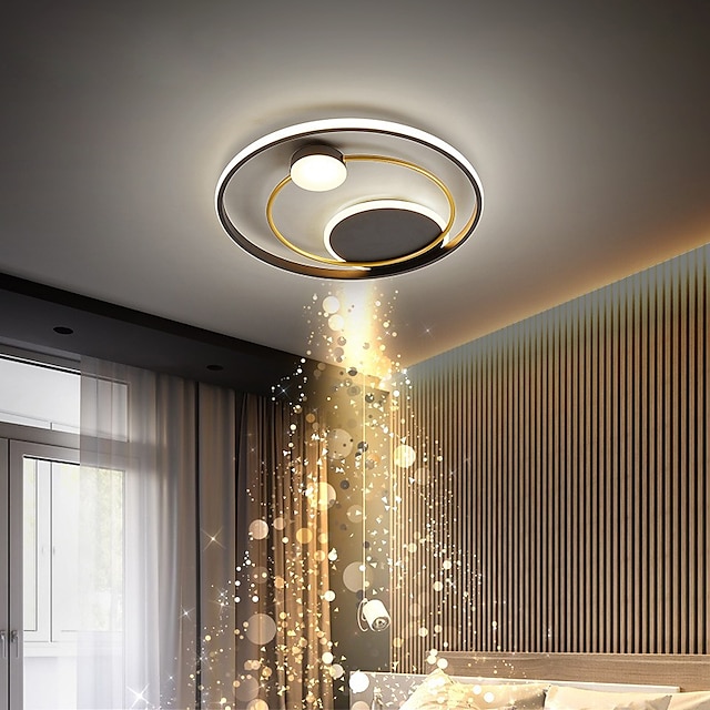  plafon led 42cm 52cm nordic art acrilic led lampă de plafon dormitor auriu circular negru multi cerc led plafon lux ac220v