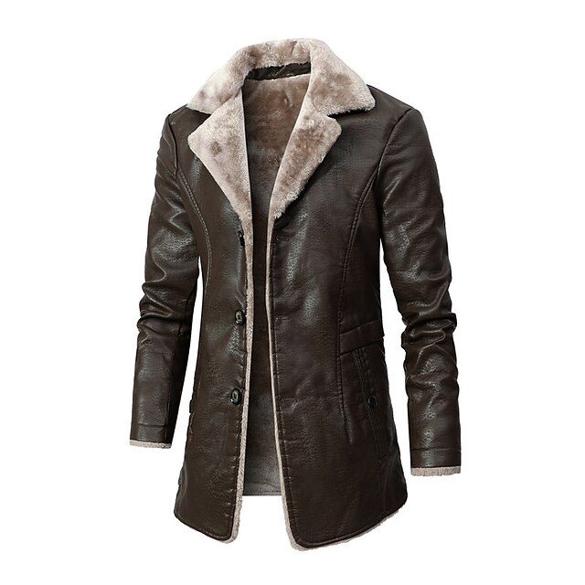  black shearling trench coat mens jacket