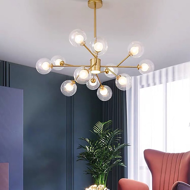  9/12/15/18 cabezas araña led nordic gold colgante luz globo desgin luces de montaje empotrado acabados pintados de metal decoración navideña moderna 110-120v 220-240v