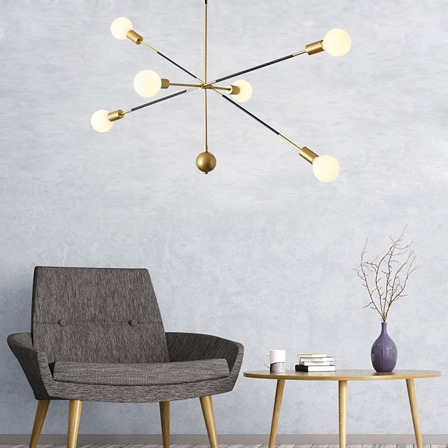  90 cm sputnik design ljuskrona metall sputnik lackerad finish modern 220-240v (glödlampa ingår ej)