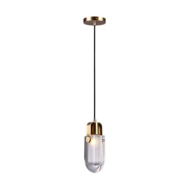 Lights & Lighting Pendant Lights | 10 cm LED Pendant Light Crystal Bedside Light Single Desgin Tricolor Light Metal Electroplate