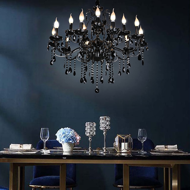  88 cm Crystal Chandelier Metal Candle-style Painted Finishes Modern Contemporary 110-120V 220-240V