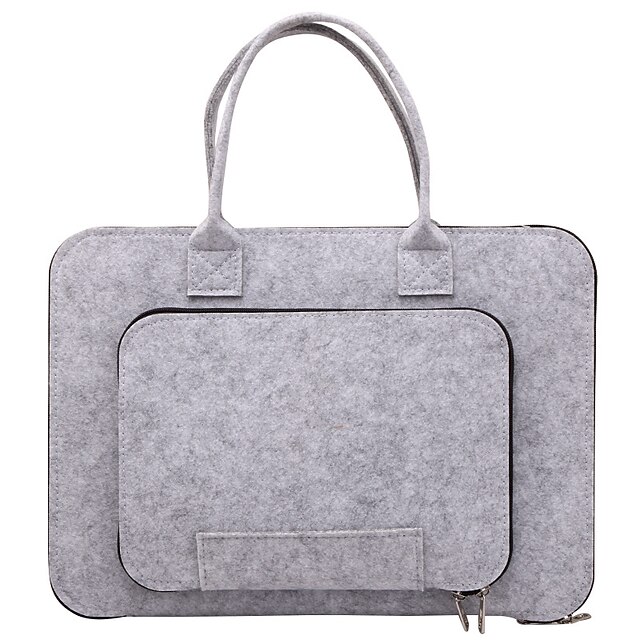  Unisex Bags Faux Fur Laptop Bag Top Handle Bag Zipper Plain Daily Office & Career 2021 Dark Gray Gray
