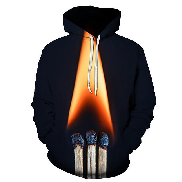 Sudaderas con capucha para hombre con estampado en 3d de colores de fuego  sudadera con capucha divertida sudadera negra para ropa deportiva diaria  talla s 8283002 2021 – $24.83
