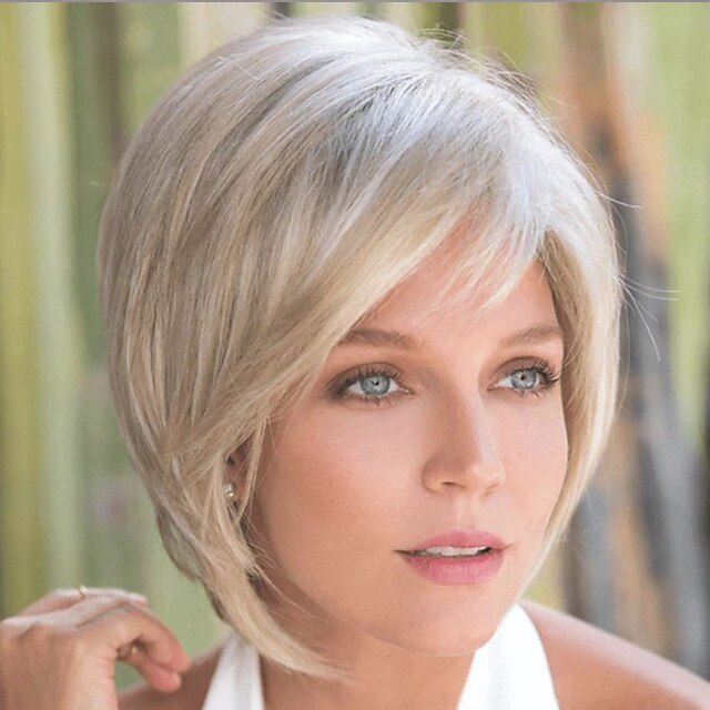 Beauty & Hair Wigs & Hair Pieces | Synthetic Wig Pixie Cut Wig Short Brown Silver Wig for Women Mixe Color Wigs Ombre Wigs - XB1