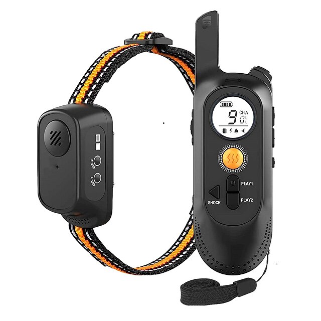  Hundetraining Training Anti Bark Collar Schockhalsband Ferngesteuert Kabellos Elektrisch Hund Reflektierend Wasserdicht Tragbar Leder Silikon Kunststoff Clicker Elektronik Verhaltenshilfen Für