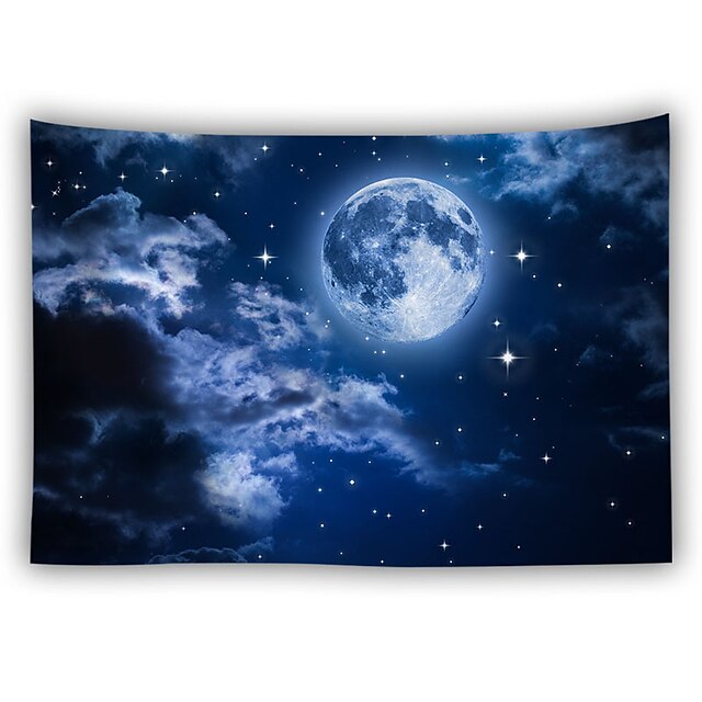 Home & Garden Home Decor | black tapestry wall hanging moon stars tapestry starry sky tapestries for bedroom living room decorat