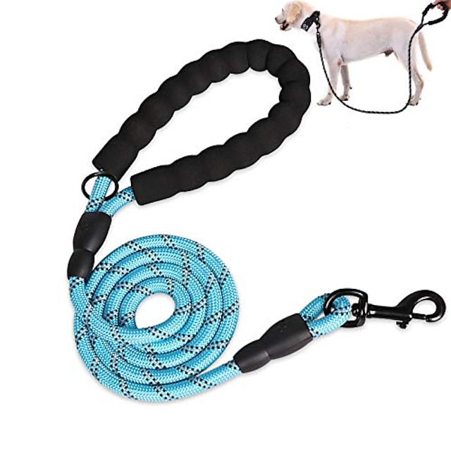 5 FT Strong Dog Rope Leash Lead Training Padded Handle Reflective Threaded Nylon 