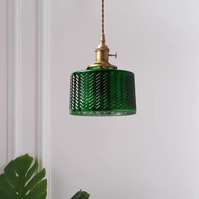 Lights & Lighting Pendant Lights | 17 cm Pendant Light Bedside Light Vintage Style Gold And Green Copper Brass Modern 110-120V 2