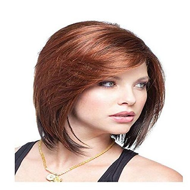  chic straight long side part bob wig for women & girls daily party use brown