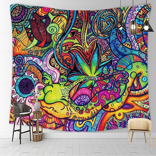  Psychedelic Abstract Wall Tapestry Art Decor Blanket Curtain Hanging Home Bedroom Living Room Decoration Polyester Mushroom Horrible Monster