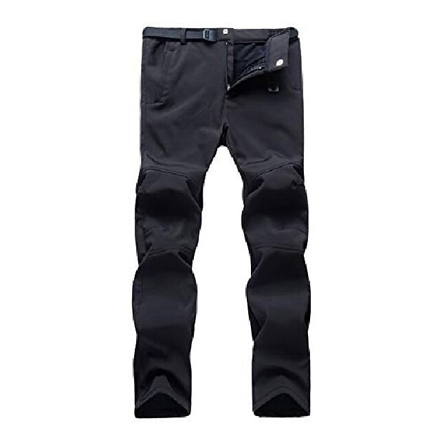  pantaloni da uomo softshell foderati in pile pantaloni invernali da sci di montagna isolati antivento neri s