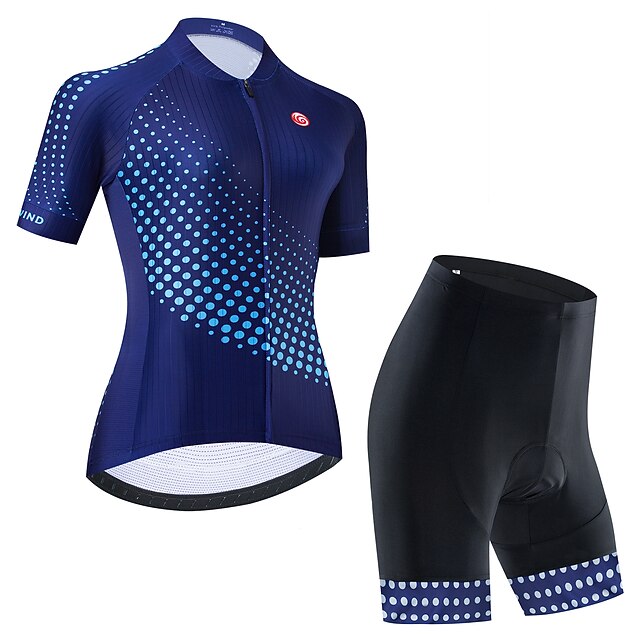 21Grams® Mujer Manga Corta Maillot de ciclismo con culotte corto con  tirantes Jersey de ciclismo con pantalones cortos Ciclismo de Montaña  Ciclismo de Pista Negro Azul Oscuro Negro Blanco A Lunares 8366366