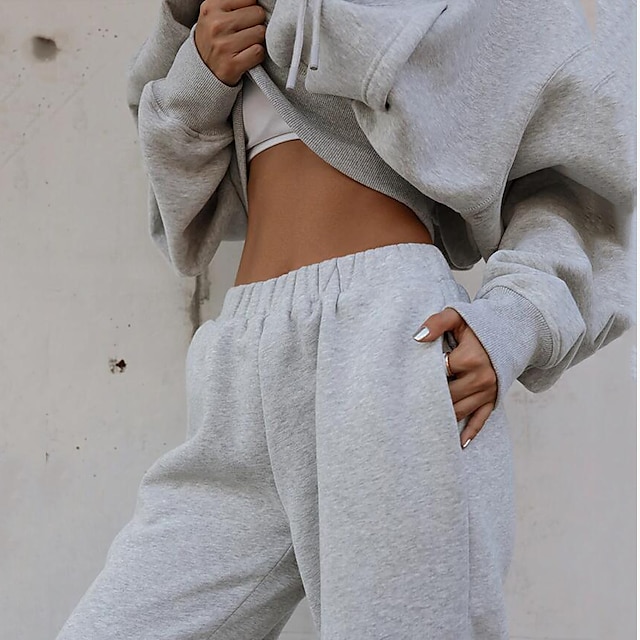 Sports & Outdoors Running, Jogging & Walking | Womens 2 Piece Tracksuit Hoodie Sweatsuit Athleisure Long Sleeve Oversized Sweats