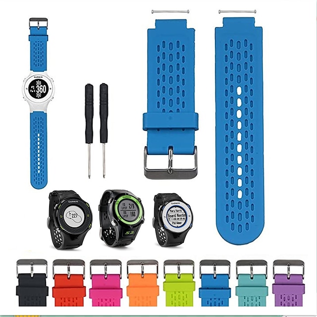 Uhrenarmband für Garmin Approach S2 / S4 Silikon Ersatz Gurt mit Entfernungswerkzeug Elasthan Verstellbar Sportarmband Armband