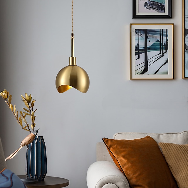 Lights & Lighting Pendant Lights | 15cm LED Pendant Light Modern Nordic Gold Globe Bowl Bedside Light Downlight Copper Dining Ro