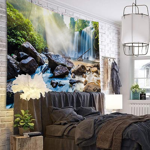 Home & Garden Home Decor | Beautiful And Spectacular Waterfall Scenery Pattern Tapestry Wall Hanging Tapestry Wall Carpet Wall A