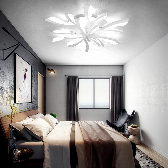 Modern LED Flush Mount Ceiling Light, Black Square Acrylic Flush Mount Ceiling Lights Fixture, Lighting Fixture Ceiling Lamp For Kitchen, Living Room, Bedroom, Laundry Room,Dimmable Memory Function 30