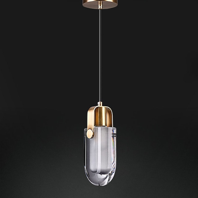 Lights & Lighting Pendant Lights | 10 cm LED Pendant Light Crystal Bedside Light Single Desgin Tricolor Light Metal Electroplate